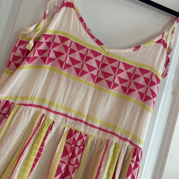 Pink and Yellow Pearl and Caviar linen maxi dress - Picture 2 of 2